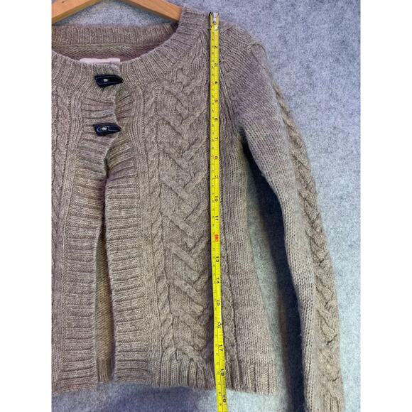 H&M LOGG Tan Two Button Cardigan, Wool and Alpaca Cable Knit, Women’s Size Small - Picture 8 of 9